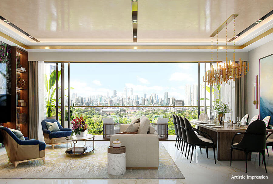 3 BHK apartment layout at Piramal Aranya Byculla
